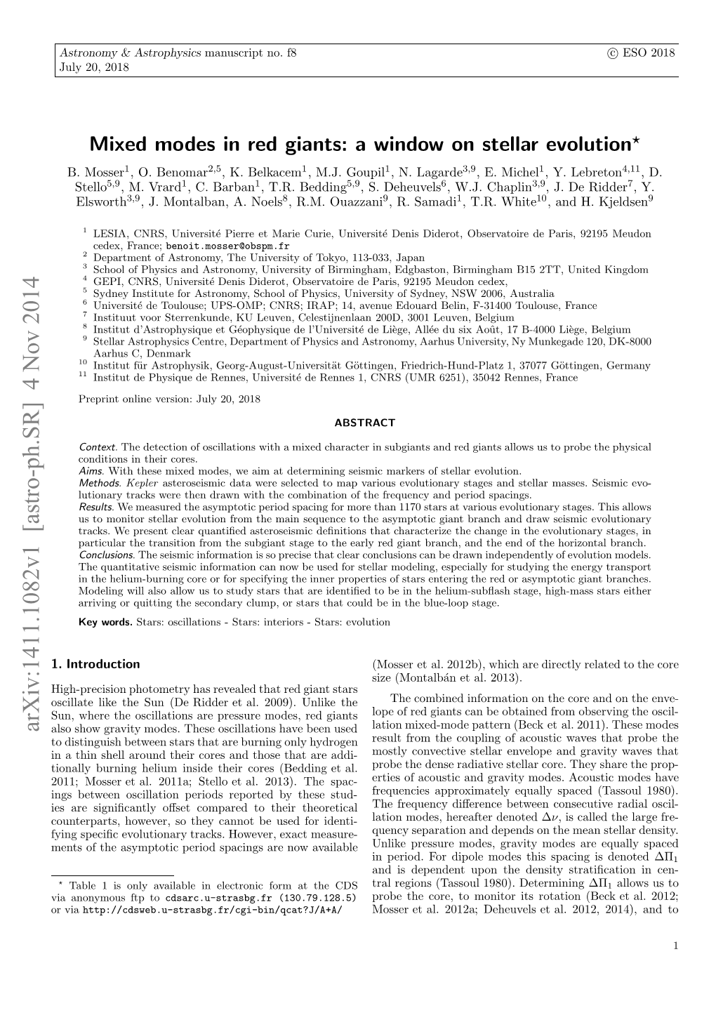 Mixed Modes in Red Giants: a Window on Stellar Evolution