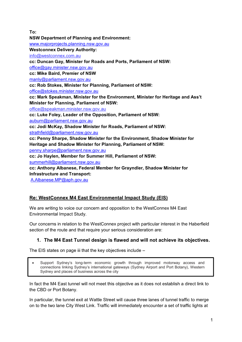 Westconnex M4 East Environmental Impact Study (EIS)