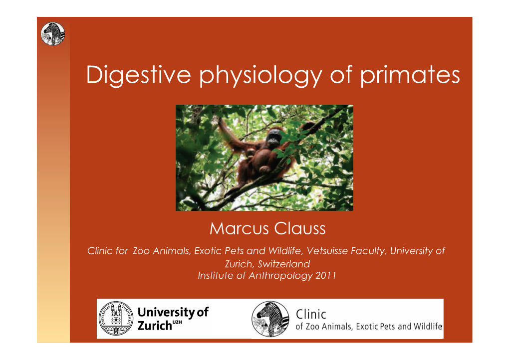 Digestive Physiology of Primates
