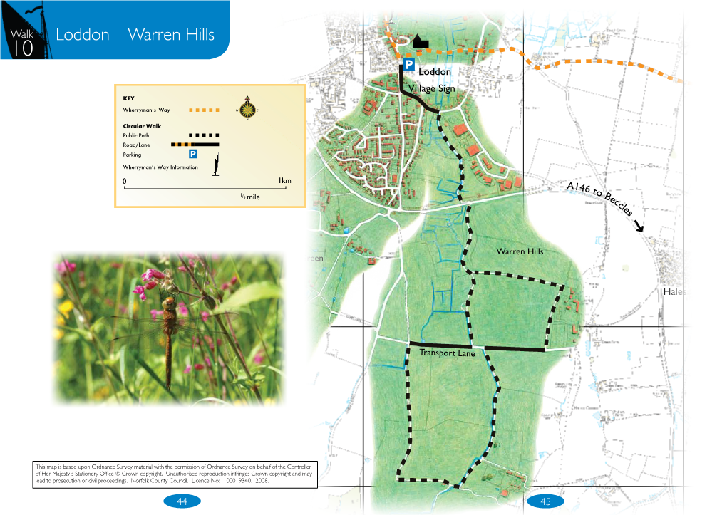 Loddon – Warren Hills 10 Loddon Village Sign KE Y Wherryman’S Way