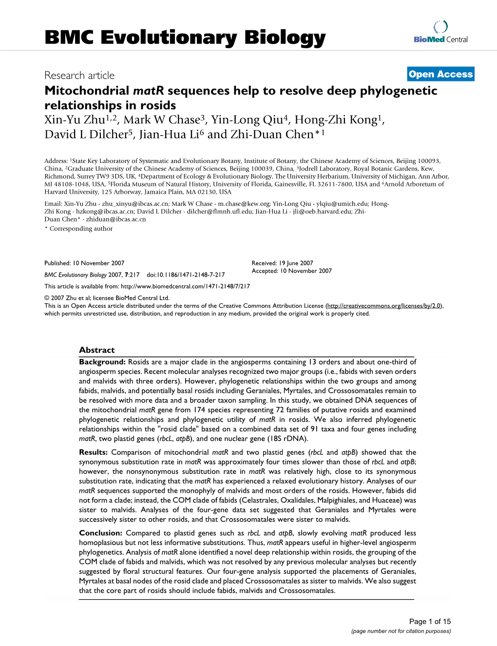 BMC Evolutionary Biology Biomed Central