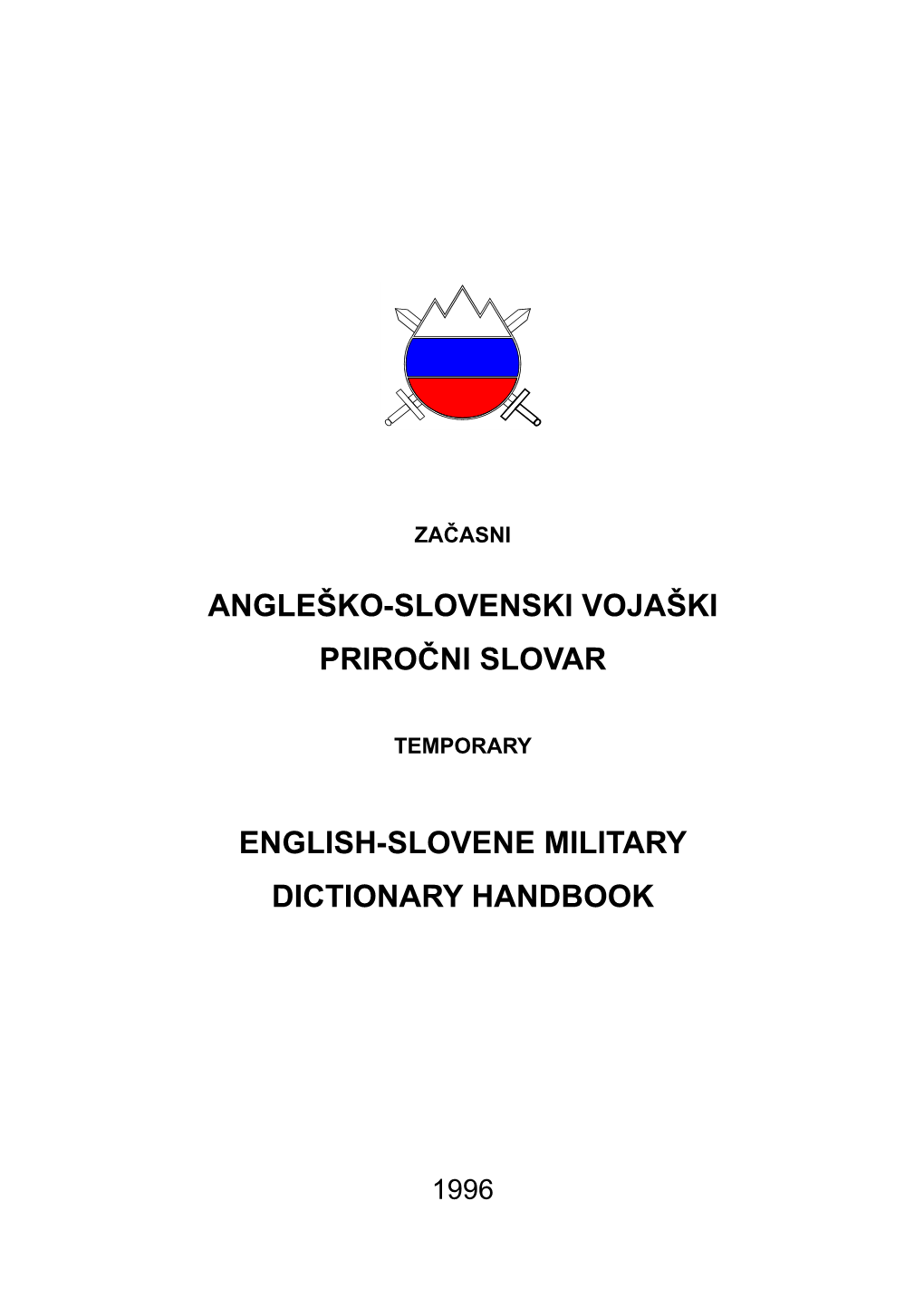 Začasni Angleško-Slovenski Priročni Slovar