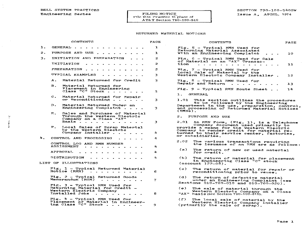 BELL SYSTEM PRACTICES Engineering Series SECTION 790