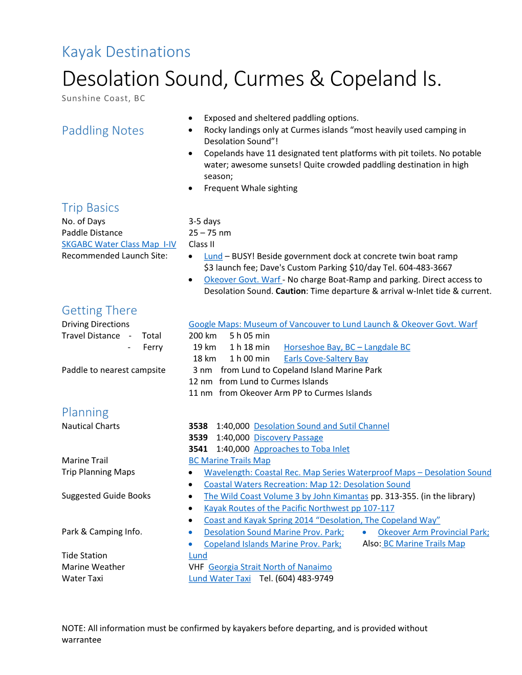 Desolation Sound, Curmes & Copeland