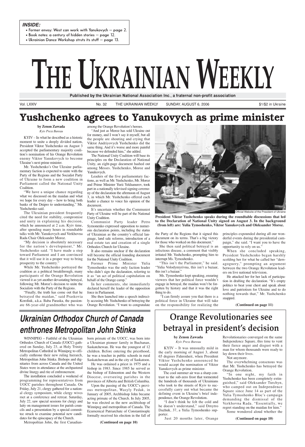 The Ukrainian Weekly 2006, No.32
