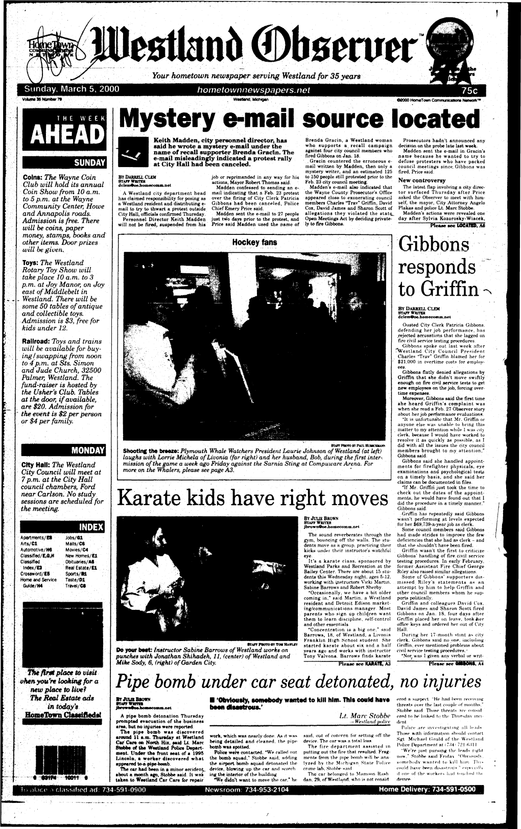 March 5, 2000 Hometownnewspapers.Net 75E Vomfw'ttncinbartt