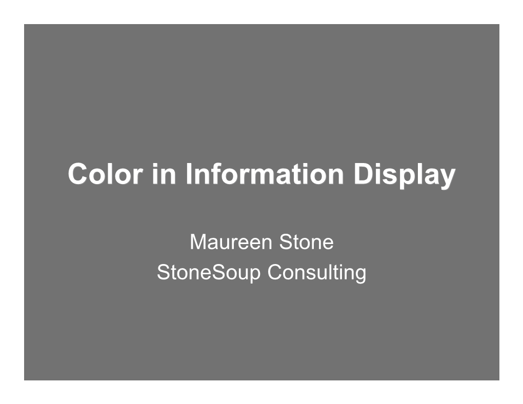 Color in Information Display