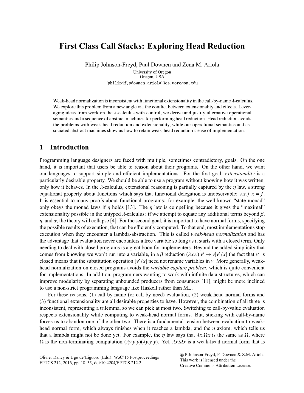 First Class Call Stacks: Exploring Head Reduction