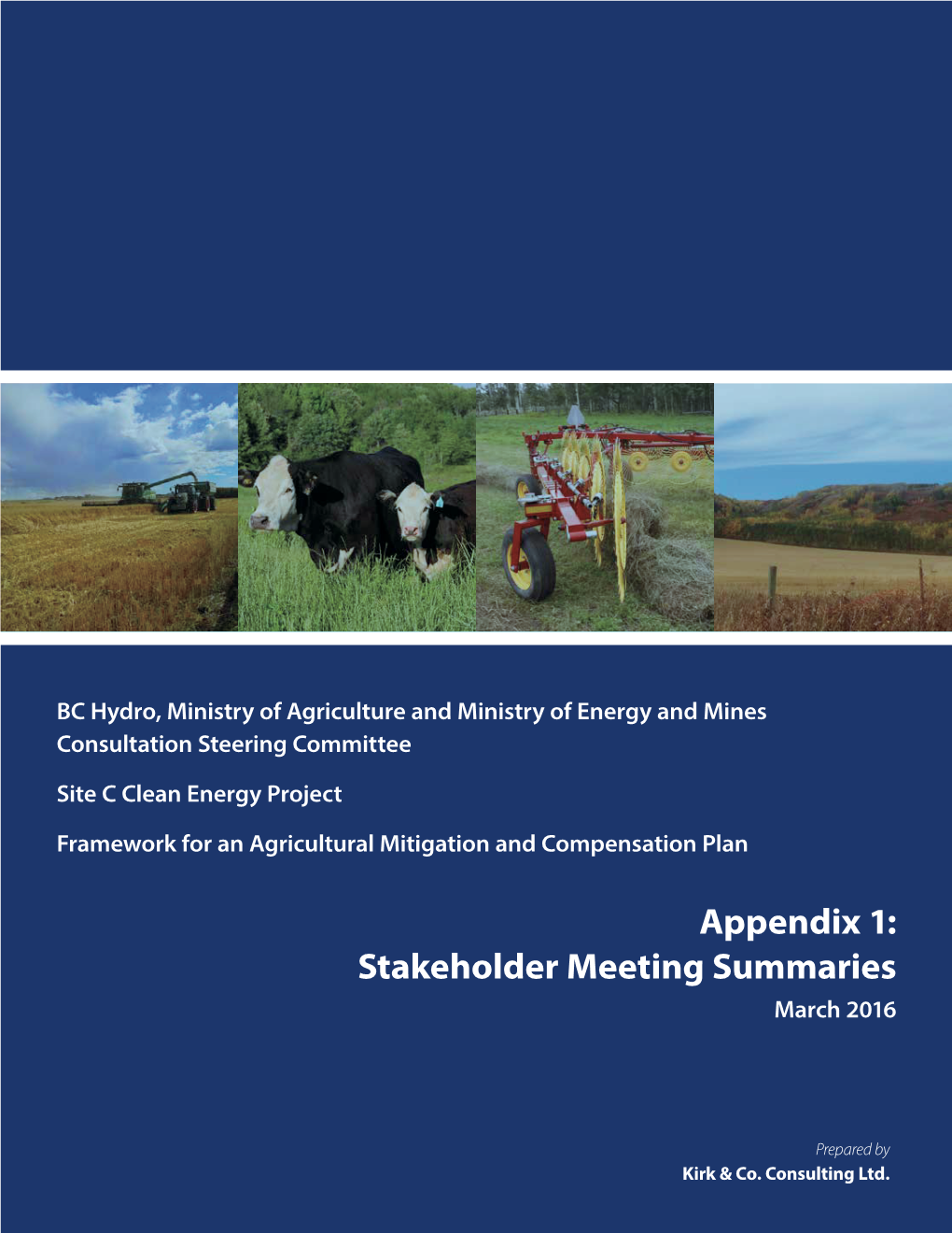 Stakeholder Meeting Summaries March 2016