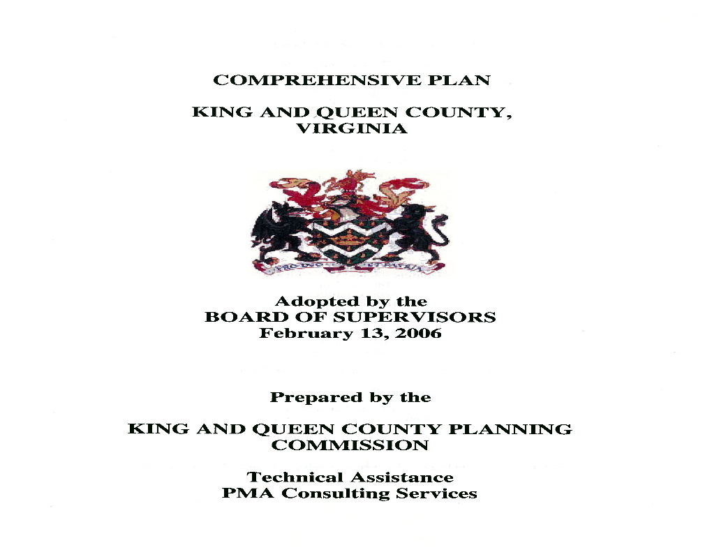 Comprehensive Plan King and Queen County, Virginia