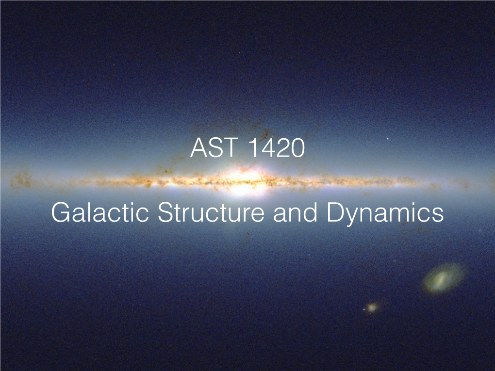 AST 1420 Galactic Structure and Dynamics