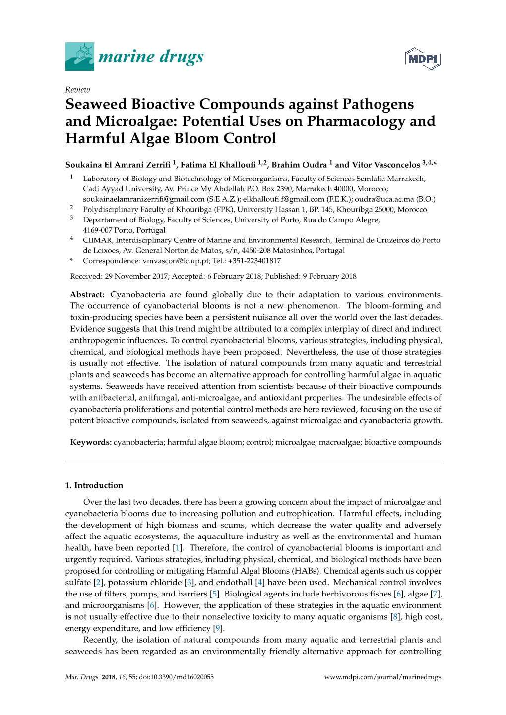 Seaweed Bioactive Compounds Against Pathogens and Microalgae: Potential Uses on Pharmacology and Harmful Algae Bloom Control