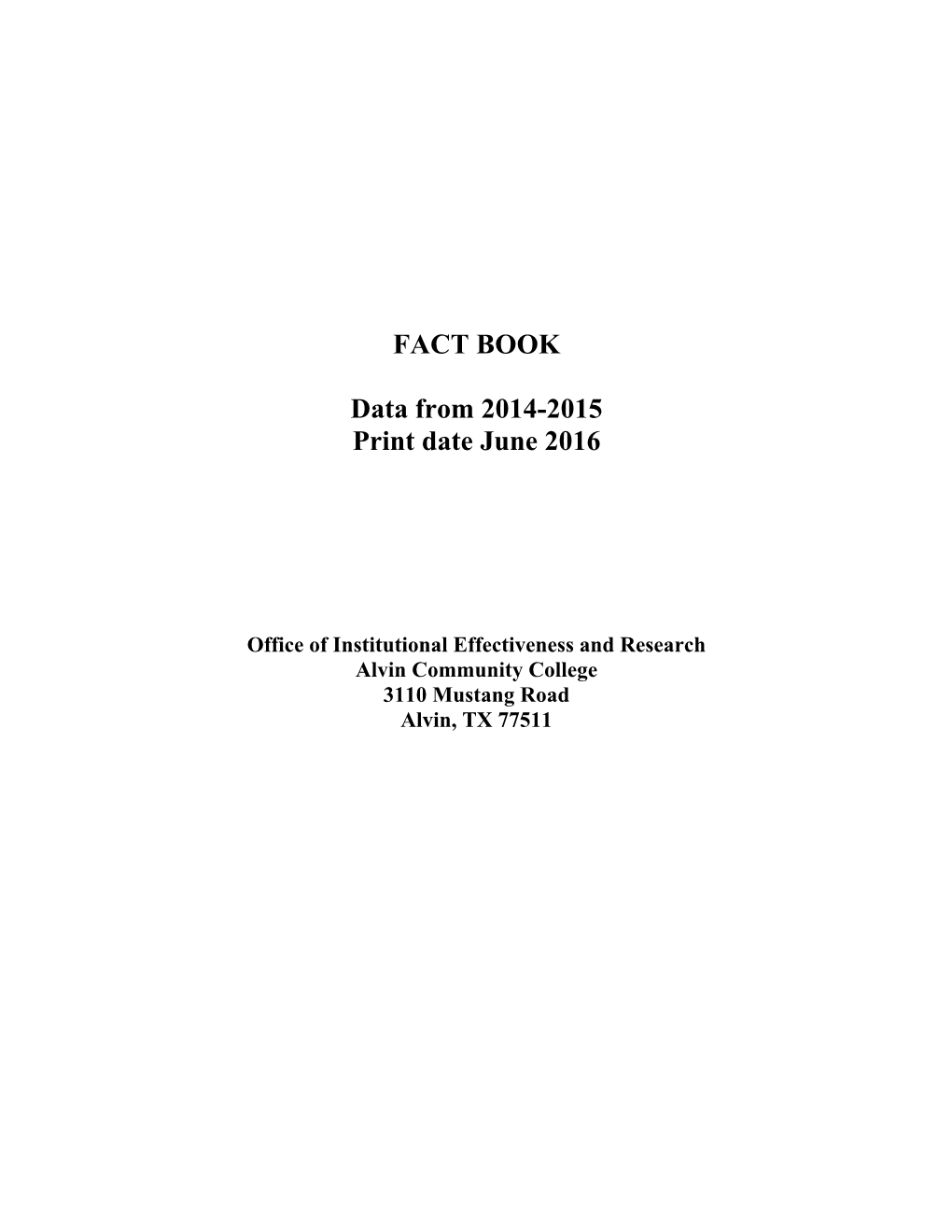 FACT BOOK Data from 2014-2015 Print
