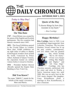Today Is May Day! on This Date Did You Know? Happy Birthday! Quote