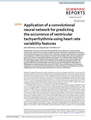 Application of a Convolutional Neural Network for Predicting The