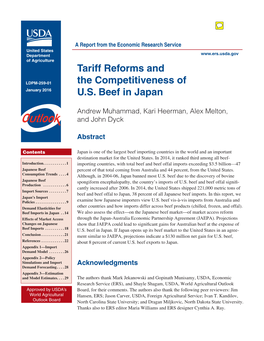 Implications of Tariff Reforms for Japanese Beef Imports By