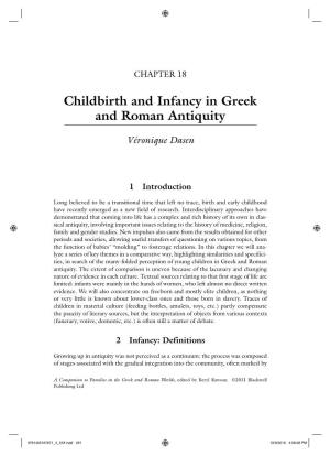 Childbirth and Infancy in Greek and Roman Antiquity