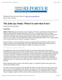 The John Jay Study: What It Is and What It Isn't 8/31/18, 11�06 AM
