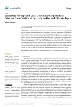 Economies of Scope and Local Government Expenditure: Evidence from Creation of Specially Authorized Cities in Japan