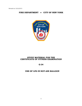 Fire Department City of New York Study Material for the Certificate of Fitness
