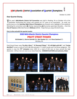 Mid-Atlantic District Association of Quartet Champions