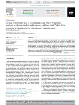 Surface Deformation Data in the Archaeological Site of Petra From