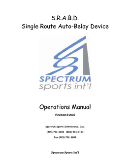 Spectrum Auto Belay Manual