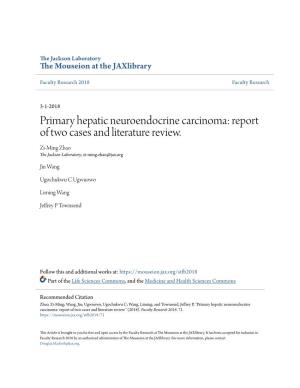 Primary Hepatic Neuroendocrine Carcinoma: Report of Two Cases and Literature Review