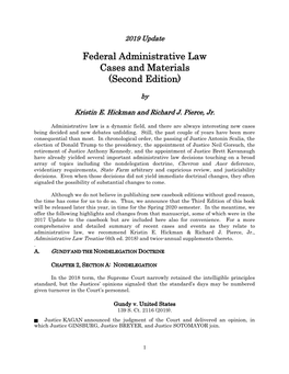 Federal Administrative Law Cases and Materials (Second Edition)