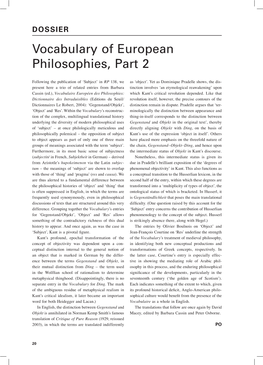 Vocabulary of European Philosophies, Part 2