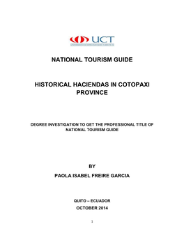 National Tourism Guide Historical Haciendas In