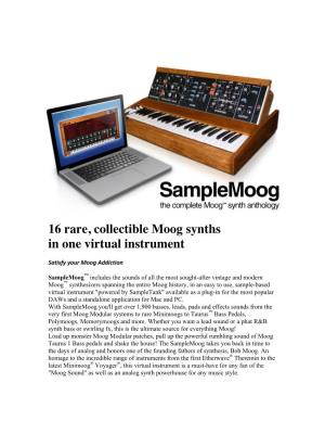 16 Rare, Collectible Moog Synths in One Virtual Instrument