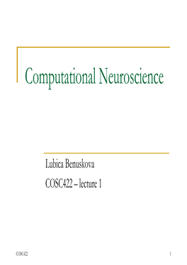 Computational Neuroscience