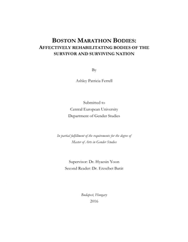 Boston Marathon Bodies: Affectively Rehabilitating Bodies of the Survivor and Surviving Nation