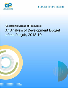 An Analysis of Development Budget of the Punjab, 2018-19
