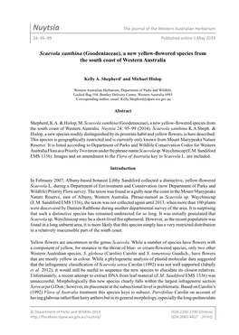 Nuytsia the Journal of the Western Australian Herbarium 24: 95–99 Published Online 1 May 2014