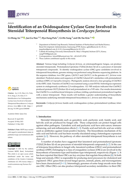 Identification of an Oxidosqualene Cyclase Gene Involved in Steroidal Triterpenoid Biosynthesis in Cordyceps Farinosa