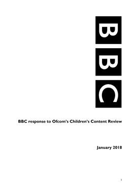 BBC Response to Ofcom's Children's Content Review January 2018