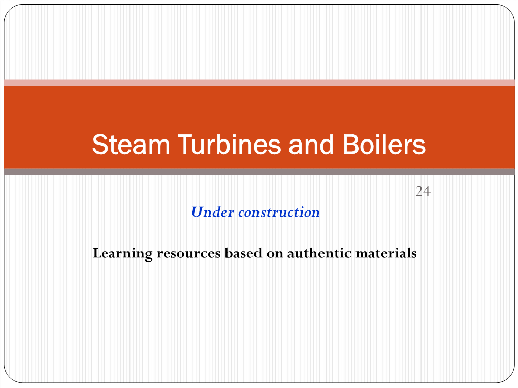 Steam Turbines for Marine Propulsion