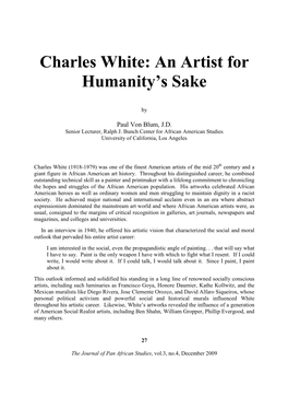 Charles White: an Artist for Humanity’S Sake