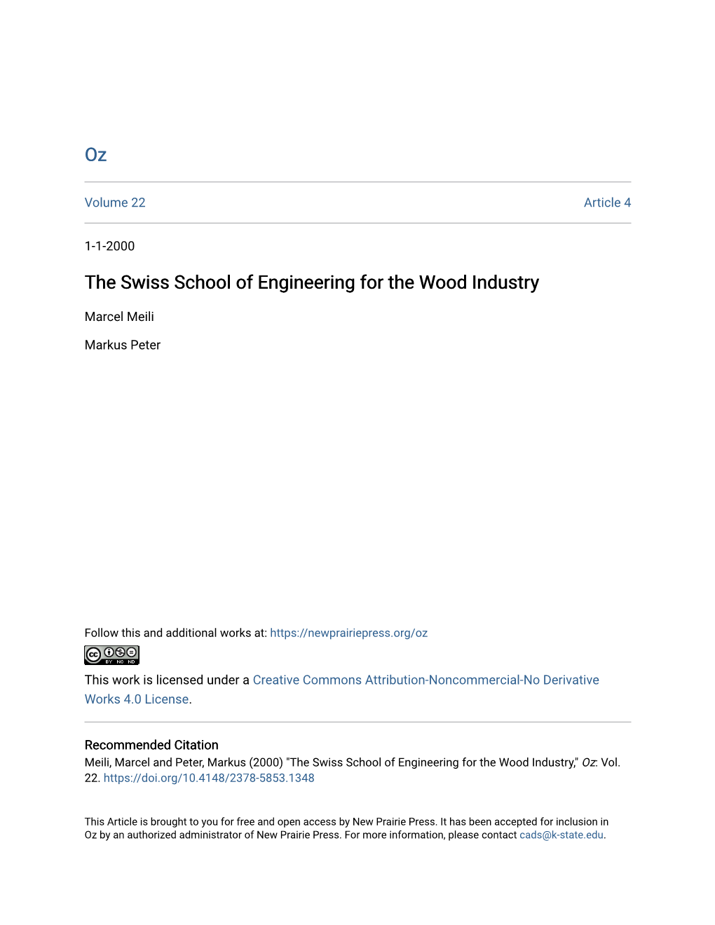 The Swiss School of Engineering for the Wood Industry