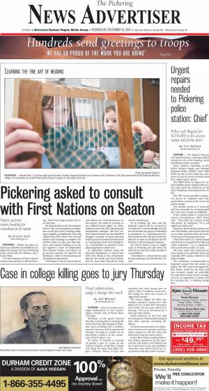 100% Pickering Asked to Consult with First Nations on Seaton
