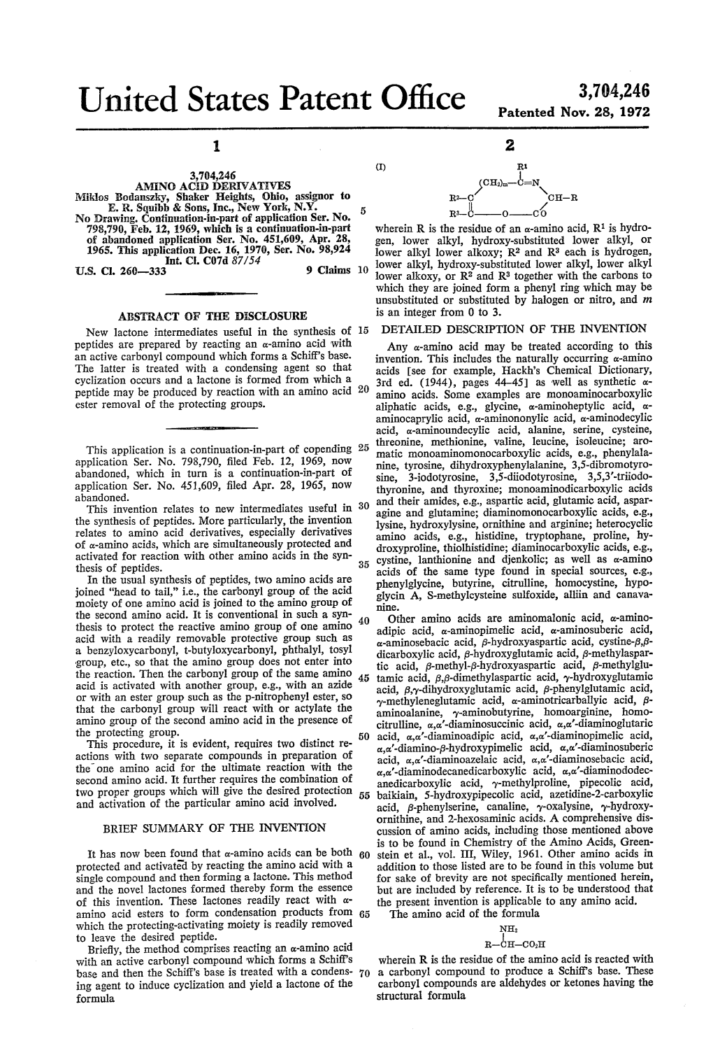 United States Patent Office Patented Nov