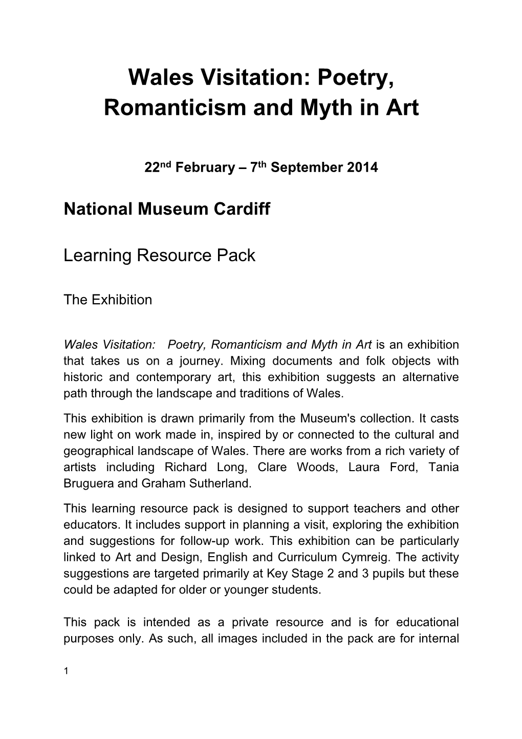 Wales Visitation: Poetry, Romanticism and Myth in Art