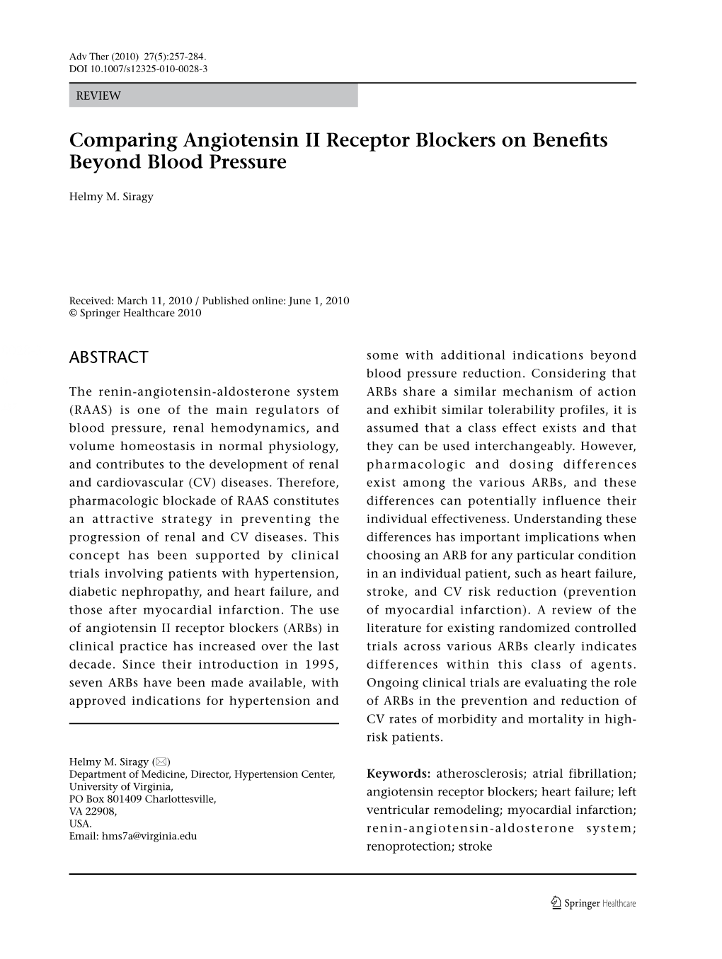 Comparing Angiotensin II Receptor Blockers on Benefits Beyond Blood Pressure