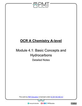 Module 4.1: Basic Concepts and Hydrocarbons Detailed Notes