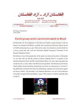 Fascist Group Carries out Terrorist Attack in Brazil