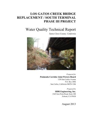 Water Quality Technical Report Santa Clara County, California