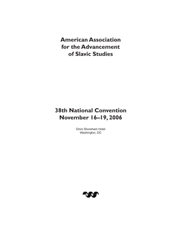 American Association for the Advancement of Slavic Studies 38Th
