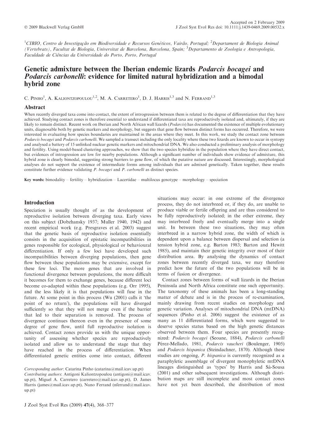 Evidence for Limited Natural Hybridization and a Bimodal Hybrid Zone